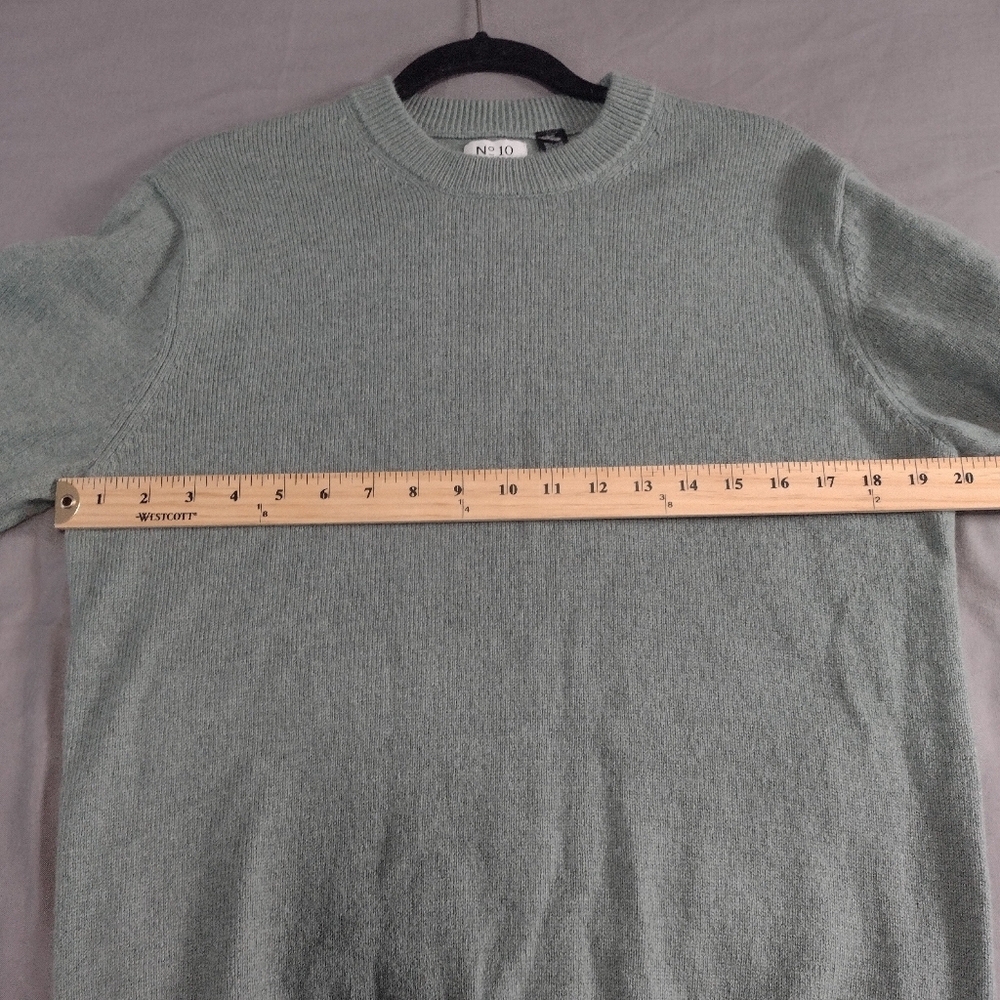H&M Essentials No. 10 Wool Blend Crewneck Raglan Sweater Sage Green Men's Small - Picture 15 of 16